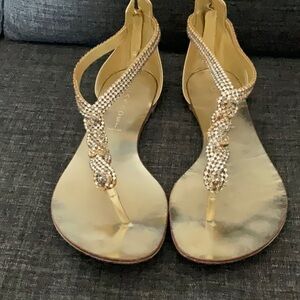 CASADEI gold jeweled gladiator sandal eu 40 us 9.5 10 absolute work of art